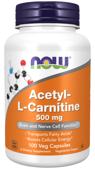 (image for) Now Acetyl-L-Carnitine 500 mg 100 Veg Capsules