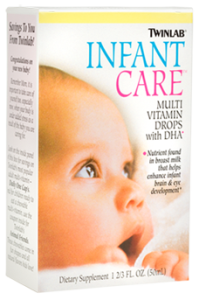 (image for) Twinlab Infant Care Multivitamin Drops with DHA 50 Servings
