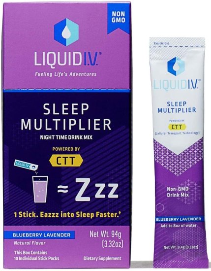 (image for) Liquid IV Sleep Multiplier Blueberry Lavender 10 Stick Packs