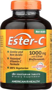(image for) Ester C 1000mg Citrus Bioflavonoids 180 Vegetarian Tablets