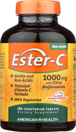 (image for) Ester C 1000mg Citrus Bioflavonoids 180 Vegetarian Tablets