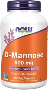 (image for) NOW Supplements D-Mannose 500 mg 240 Veg Capsules