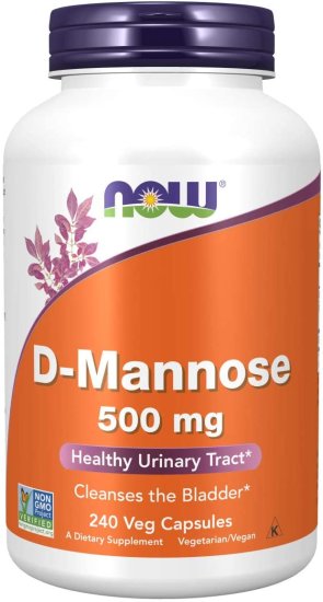 (image for) NOW Supplements D-Mannose 500 mg 240 Veg Capsules