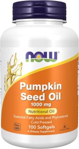 (image for) NOW Pumpkin Seed Oil 1000 mg 100 Softgels