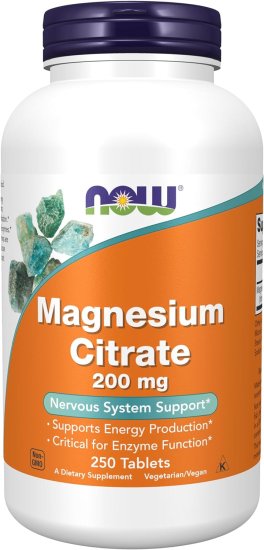 (image for) Now Supplements Magnesium Citrate 200 mg 250 Tablets