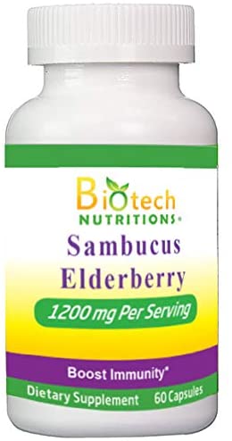 (image for) Biotech Nutritions Elderberry 1200 mg Serving 60 Capsules
