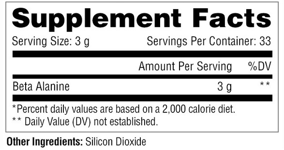 Metabolic-Nutrition-Beta-Alanine-Supplement-Facts