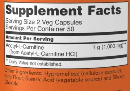 Now-Acetyl-L-Carnitine-Veg-Caps-Supplement-Facts