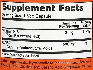 Now-Gaba-500mg-Supplemt-Facts