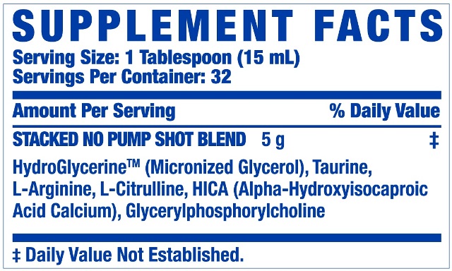 Stacked-NO-Pump-Shot-Supplement-Facts